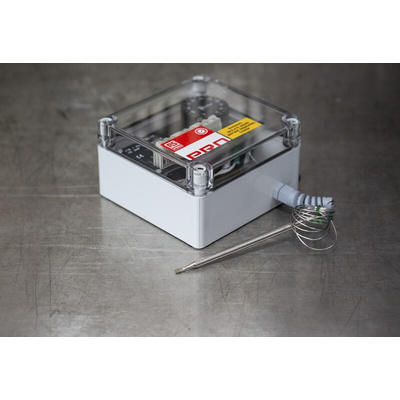RS PRO Trace Heating Thermostat 75mm x 125mm x 125mm, 0 → +90 °C