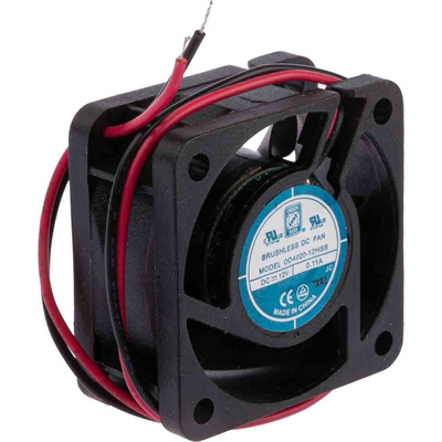 RS PRO Axial Fan, 12 V dc, DC Operation, 15.3m³/h, 1.2W, 110mA Max, 40 x 40 x 20mm