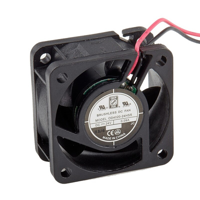 RS PRO Axial Fan, 24 V dc, DC Operation, 15.3m³/h, 1.7W, 90mA Max, 40 x 40 x 20mm