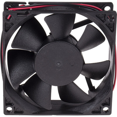 RS PRO Axial Fan, 12 V dc, DC Operation, 68m³/h, 2.9W, 250mA Max, 80 x 80 x 25mm