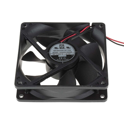 RS PRO Axial Fan, 24 V dc, DC Operation, 88.3m³/h, 3.4W, 150mA Max, 92.5 x 92.5 x 25mm