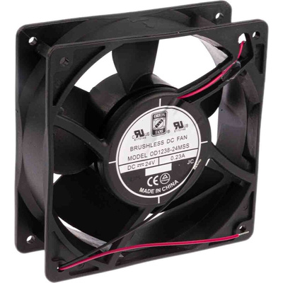 RS PRO Axial Fan, 24 V dc, DC Operation, 163.1m³/h, 4.8W, 230mA Max, 120 x 120 x 38mm