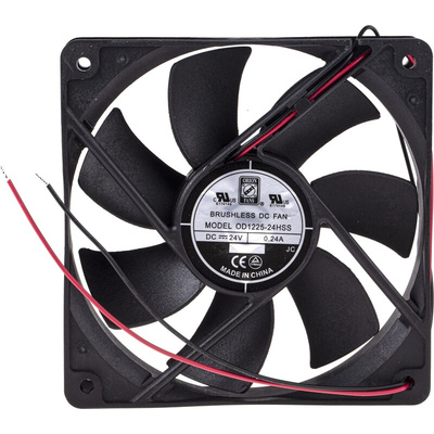 RS PRO Axial Fan, 24 V dc, DC Operation, 144.4m³/h, 5.8W, 240mA Max, 120 x 120 x 25mm