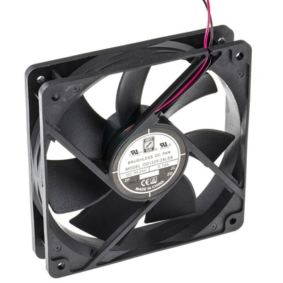 RS PRO Axial Fan, 24 V dc, DC Operation, 121m³/h, 3W, 140mA Max, 120 x 120 x 25mm