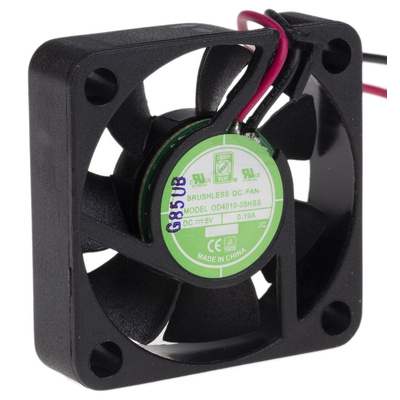 RS PRO Axial Fan, 5 V dc, DC Operation, 11.9m³/h, 1.92W, 190mA Max, 40 x 40 x 10mm