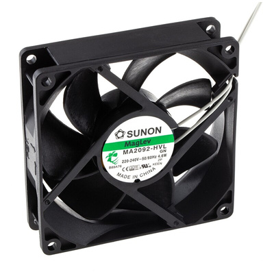 Sunon MA Series Axial Fan, 230 V ac, AC Operation, 91.8m³/h, 4.6W, 106mA Max, 92 x 92 x 25mm