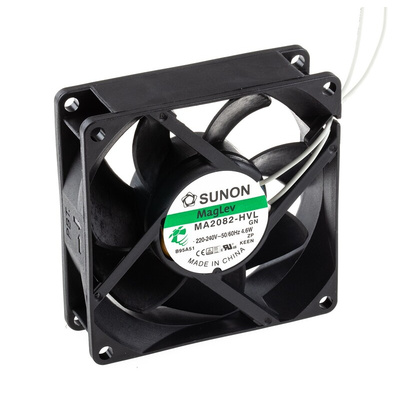 Sunon MA Series Axial Fan, 230 V ac, AC Operation, 69.7m³/h, 4.6W, 225mA Max, 80 x 80 x 25mm