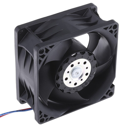 ebm-papst 8200 J Series Axial Fan, 24 V dc, DC Operation, 132.6m³/h, 10.8W, 417mA Max, IP20, 80 x 80 x 38mm