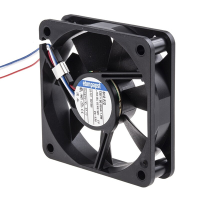 ebm-papst 600 F Series Axial Fan, 12 V dc, DC Operation, 27m³/h, 1W, 60 x 60 x 15mm