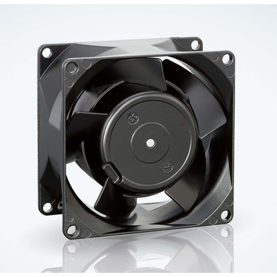 ebm-papst 8000 N Series Axial Fan Kit, 230 V ac, AC Operation, 50m³/h, 12W, 52mA Max, IP20, 80 x 80 x 38mm