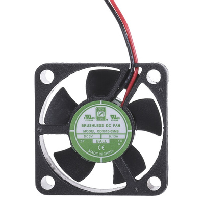 RS PRO Axial Fan, 5 V dc, DC Operation, 6.8m³/h, 400mW, 80mA Max, IP55, 30 x 30 x 10mm