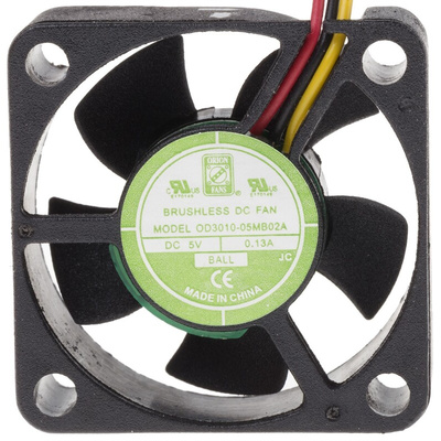 RS PRO Axial Fan, 5 V dc, DC Operation, 6.8m³/h, 400mW, 80mA Max, IP55, 30 x 30 x 10mm