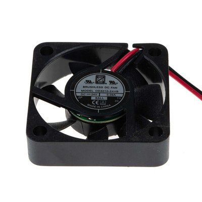 RS PRO Axial Fan, 24 V dc, DC Operation, 11.9m³/h, 2.16W, 90mA Max, 40 x 40 x 10mm