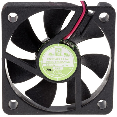 RS PRO Axial Fan, 5 V dc, DC Operation, 16.9m³/h, 750mW, 150mA Max, 50 x 50 x 10mm