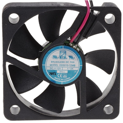 RS PRO Axial Fan, 12 V dc, DC Operation, 16.9m³/h, 1.08W, 90mA Max, 50 x 50 x 10mm