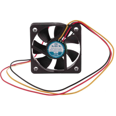 RS PRO Axial Fan, 12 V dc, DC Operation, 16.9m³/h, 1.2W, 90mA Max, IP55, 50 x 50 x 10mm