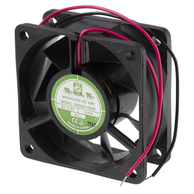 RS PRO Axial Fan, 5 V dc, DC Operation, 39.1m³/h, 1.4W, 350mA Max, IP55, 60 x 60 x 25mm