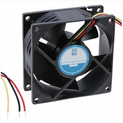 RS PRO Axial Fan, 24 V dc, DC Operation, 94.3m³/h, 4.32W, 150mA Max, 80 x 80 x 32mm