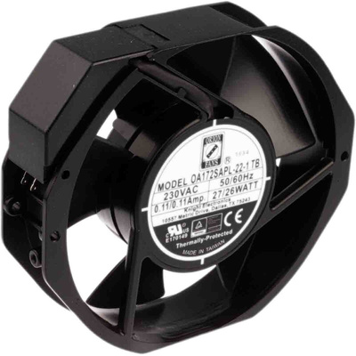 RS PRO Axial Fan, 230 V ac, AC Operation, 387.4m³/h, 28W, 172 x 150 x 38mm