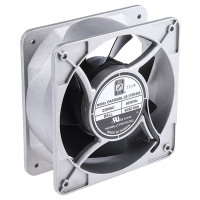 RS PRO Axial Fan, 230 V ac, AC Operation, 679.6m³/h, 80W, IP56, 180 x 180 x 65mm