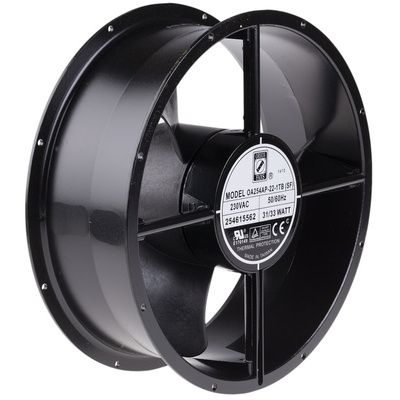 RS PRO Axial Fan, 230 V ac, AC Operation, 934.4m³/h, 33W, 140mA Max, 254 (Dia.) x 89mm