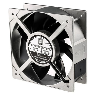 RS PRO Axial Fan, 230 V ac, AC Operation, 1002.4m³/h, 80W, IP56, 205 x 205 x 72mm