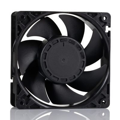 RS PRO Axial Fan, 90 → 265 V ac, AC Operation, 105 ± 15%cfm, 5.2 ± 15%W, 0.06 ± 15%A Max, 120 x 120 x 38mm