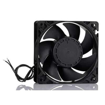 RS PRO Axial Fan, 90 → 265 V ac, AC Operation, 105 ± 15%cfm, 5.2 ± 15%W, 0.06 ± 15%A Max, 120 x 120 x 38mm