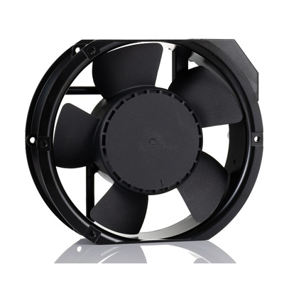 RS PRO Axial Fan, 230 V ac, AC Operation, 220 ± 15%cfm, 15 ± 15%W, 0.14 ± 15%A Max, 172 x 150 x 51mm