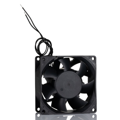 RS PRO Axial Fan, 90 → 265 V ac, AC Operation, 60 ± 10%cfm, 10 ± 30%W, 0.33 ± 0.08A Max, 80 x 80 x 38mm