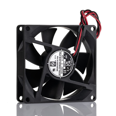 RS PRO Axial Fan, 24 V dc, DC Operation, 40 ± 15%cfm, 2.9 ± 15%W, 0.12 ± 15%A Max, IP68, 80 x 80 x 25mm