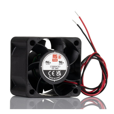 RS PRO Axial Fan, 24 V dc, DC Operation, 18.73cfm, 5.04W, 440mA Max, 40 x 40 x 28mm