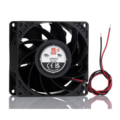 RS PRO Axial Fan, 24 V dc, DC Operation, 145.57cfm, 31.68W, 1.1A Max, 92 x 92 x 38mm