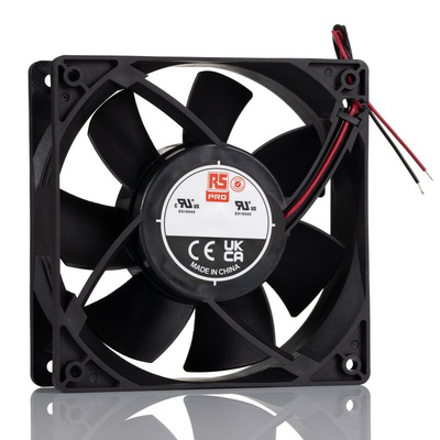 RS PRO Axial Fan, 24 V dc, DC Operation, 121.1cfm, 10.08W, 350mA Max, 119 x 119 x 25mm