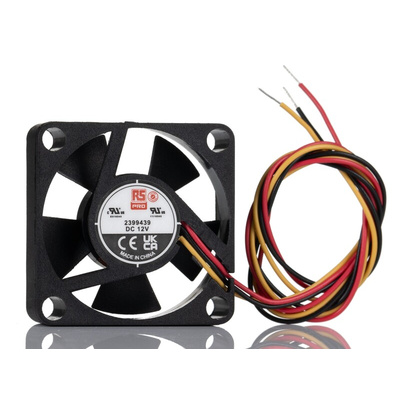 RS PRO Axial Fan, 12 V dc, DC Operation, 6.3cfm, 1.008W, 70mA Max, 35 x 35 x 10mm