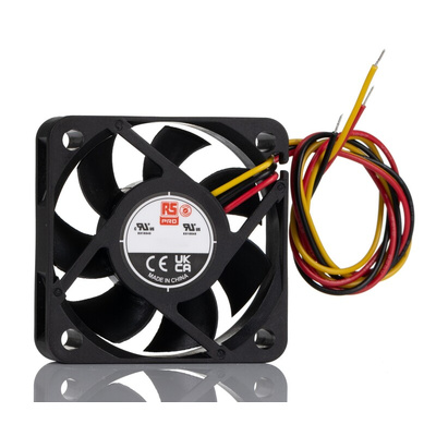 RS PRO Axial Fan, 12 V dc, DC Operation, 7.24cfm, 1.008W, 70mA Max, 40 x 40 x 10mm