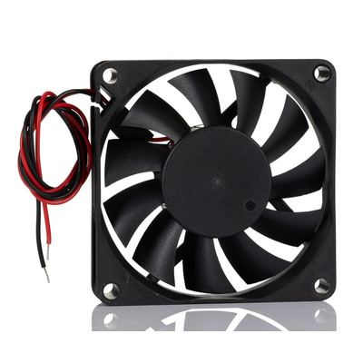 RS PRO Axial Fan, 5 V dc, DC Operation, 21.7cfm, 1.2W, 230mA Max, 70 x 70 x 15mm