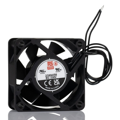 RS PRO Axial Fan, 230 V ac, AC Operation, 28.2cfm, 4.2W, 20mA Max, 60 x 60 x 25mm