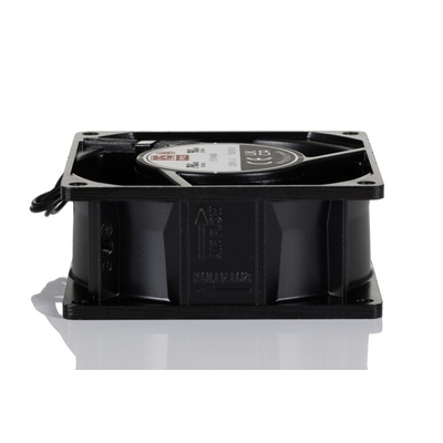 RS PRO Axial Fan, 230 V ac, AC Operation, 88.2cfm, 15.6W, 57mA Max, 92 x 92 x 38mm