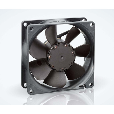 ebm-papst 8400 N Series Axial Fan, 24 V dc, DC Operation, 79m³/h, 2.8W, 120mA Max, IP20, 80 x 80 x 25mm