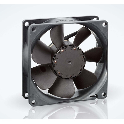 ebm-papst 8400 N Series Axial Fan, 24 V dc, DC Operation, 79m³/h, 2.4W, 100mA Max, IP20, 80 x 80 x 25mm