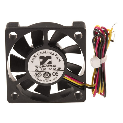 ARX CeraDyna Series Axial Fan, 12 V dc, DC Operation, 8.9m³/h, 1.2W, 120mA Max, 40 x 40 x 10mm