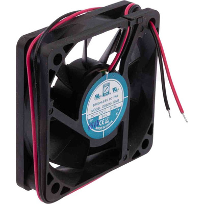 RS PRO Axial Fan, 12 V dc, DC Operation, 23.8m³/h, 1.3W, 80mA Max, 60 x 60 x 15mm
