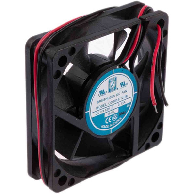RS PRO Axial Fan, 12 V dc, DC Operation, 27.2m³/h, 1.6W, 90mA Max, 60 x 60 x 15mm