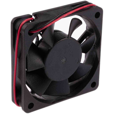 RS PRO Axial Fan, 12 V dc, DC Operation, 27.2m³/h, 1.6W, 90mA Max, 60 x 60 x 15mm
