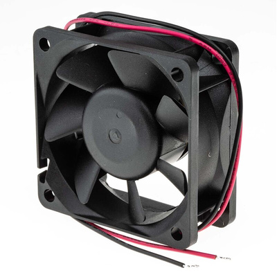 RS PRO Axial Fan, 12 V dc, DC Operation, 30.63m³/h, 1.7W, 130mA Max, 60 x 60 x 25mm