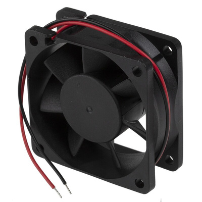 RS PRO Axial Fan, 12 V dc, DC Operation, 22.1m³/h, 1W, 80mA Max, 60 x 60 x 25mm