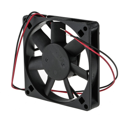 RS PRO Axial Fan, 12 V dc, DC Operation, 34m³/h, 1.1W, 90mA Max, 80 x 80 x 15mm