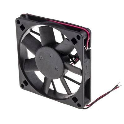 RS PRO Axial Fan, 12 V dc, DC Operation, 39.1m³/h, 1.8W, 120mA Max, 80 x 80 x 15mm
