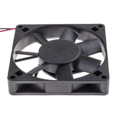 RS PRO Axial Fan, 12 V dc, DC Operation, 39.1m³/h, 1.8W, 120mA Max, 80 x 80 x 15mm